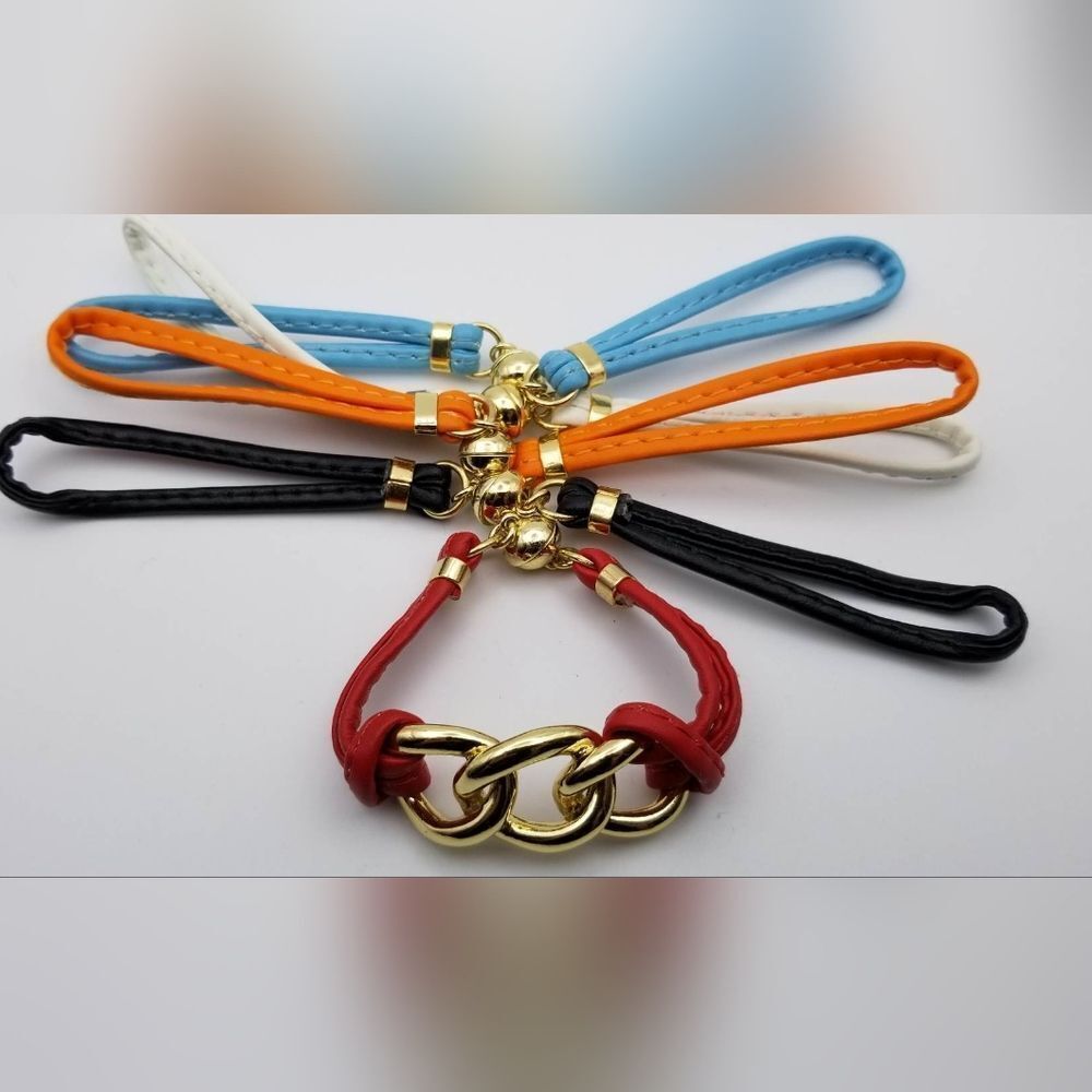 Rainbow colorful‎ bracelet set with interchange bands